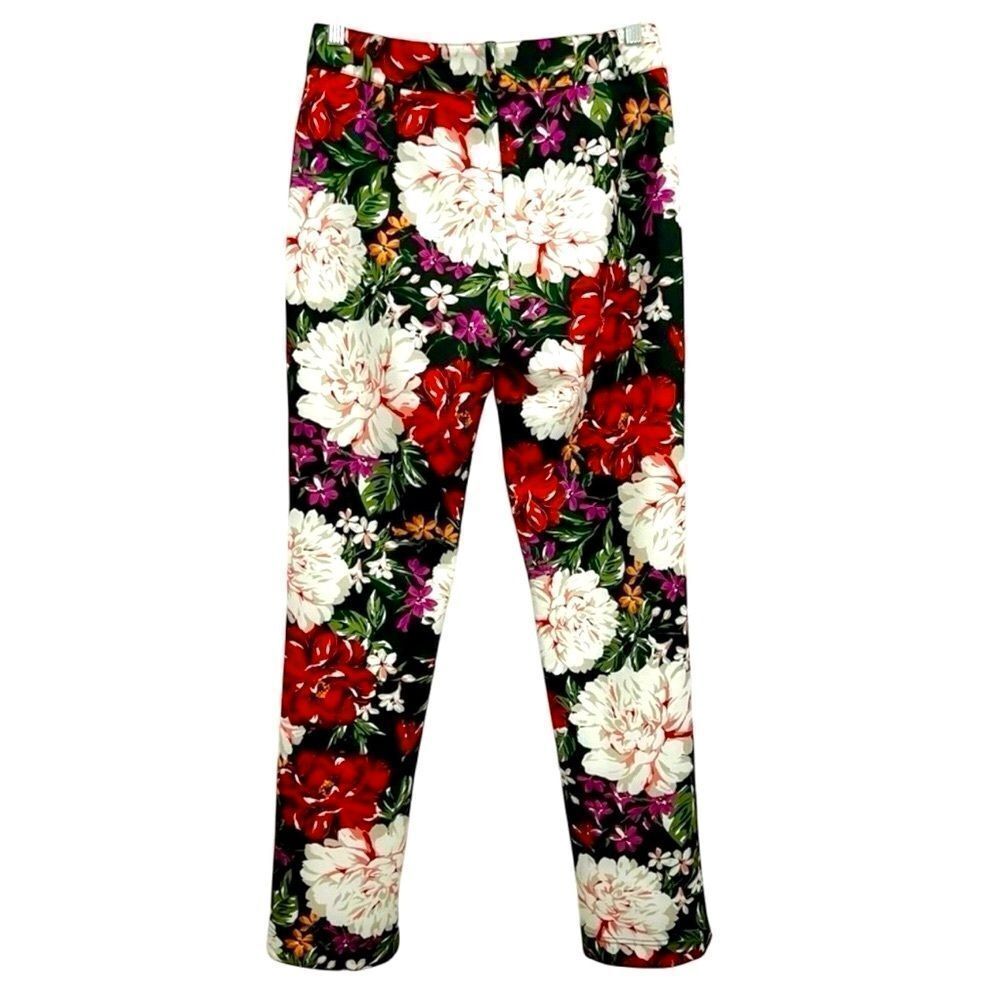 Alexia Admor black multicolored floral design all over the pants 8